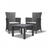Salon de jardin en imitation résine tressée ALLIBERT avec table basse - 2 personnes - Rosaria - Gris graphite