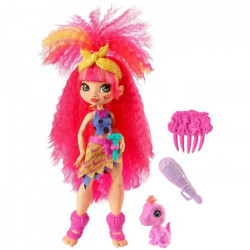 CAVE CLUB Poupée Emberly 20 cm avec accessoires et son dinosaure de compagnie Flaire