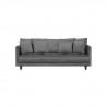 Canapé droit fixe 4 places - Velours gris - Classique - L 212 x P 93 cm - CONSTANCE