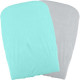 DOMIVA Lot 2 Housses matelas a langer - Aqua/Perle