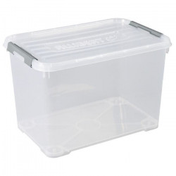 CURVER | HANDY PLUS  65L CLIPS GRIS, Rangement, Transparent, 60 x 40 x 38,8 cm
