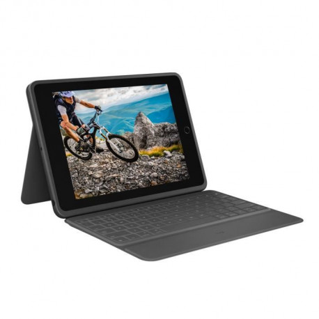 LOGITECH - Clavier et étui - Rugged Folio pour Apple 10.2-inch iPad 7eme génération, 8eme génération - Noir