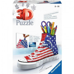 Puzzle 3D Sneaker - American Style - Ravensburger - Puzzle 3D enfant - sans colle - Pot a crayons 108 pieces - Des 8 ans