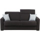 Canapé convertible Express 3 places - Tissu graphite - L190 x P100 x H85/100 cm - ROMA