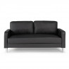 Canapé 3 places - Simili Noir - KENT - L 175 x P 80 x H 85 cm