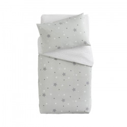 DOMIVA Parure de couette Little stars - 1 Housse de couette 100 x 140 cm + 1 taie d'oreiller - 120 g/m² - Gris