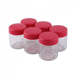 CONTINENTAL EDISON - Lot de 6 pots yaourtiere - CEYA00PO - 0,21L -  couvercle rouge