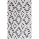 NAZAR Tapis de salon Shaggy longues meches style Berbere LOSA- 120 x 160 cm - Blanc et bleu