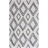 NAZAR Tapis de salon Shaggy longues meches style Berbere LOSA- 120 x 160 cm - Blanc et bleu