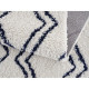 NAZAR Tapis de salon Shaggy longues meches style Berbere LOSA- 120 x 160 cm - Blanc et bleu