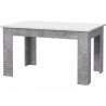Table a manger - Rectangulaire - Panneaux de particules - Blanc et béton gris clair - Pivli - L 140 x I90 x H 75 cm