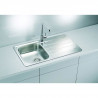 STRADOUR Evier a encastrer LINE, en INOX 18/10 SATIN,  1 bac, dim. 86 x 50 cm, vidage automatique