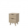 Chevet 2 tiroirs scandinave décor chene - L 45 - Pieds en massif - VANKKA