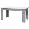 Table a manger - Rectangulaire - Panneaux de particules - Blanc et béton gris clair - Pilvil - 160 x I90 x H 75 cm