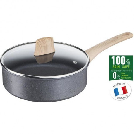 TEFAL G2663202 NATURAL FORCE sauteuse 24 cm, revetement antiadhésif Mineralia+, tous feux dont induction