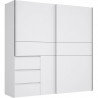 Armoire 2 portes coulissantes 3 tiroirs - Blanc - L 200,1 x P 61,2 x H 200,5 cm - WINN2