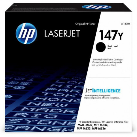 HP 147Y Cartouche de toner noir LaserJet extra grande capacité authentique (W1470Y) pour LJ Enterprise M611/M612/MFP M634/M63…