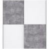 ULOS  Armoire 2 portes coulissantes - Décor béton gris clair et blanc - L 170.3 cm