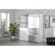 ULOS  Armoire 2 portes coulissantes - Décor béton gris clair et blanc - L 170.3 cm