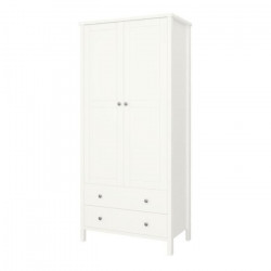 Armoire de chambre - MDF - Laqué blanc - 2 portes - L 89 x P 49,5 x H 195 cm