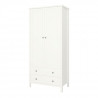 Armoire de chambre - MDF - Laqué blanc - 2 portes - L 89 x P 49,5 x H 195 cm