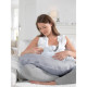 THERALINE Coussin d'allaitement Yinnie danse des feuilles taupe 135x35cm
