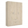 MAXI Armoire 3 portes + 2 tiroirs - Décor chene - L 150 x P 52 x H 215cm