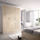 MAXI Armoire 3 portes + 2 tiroirs - Décor chene - L 150 x P 52 x H 215cm