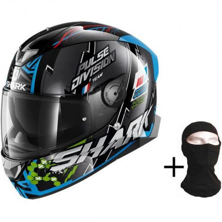 SHARK Casque moto Intégral Skwal 2.2 Noxxys + Cagoule -  Noir et bleu
