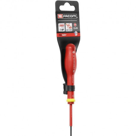 Tournevis isolé Protwist 1000V empreinte Fente FACOM - AT2.5X50VEPB - Tournevis a lame ronde gainée 1000 V