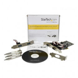 StarTech.com Carte PCI Express avec 4 Ports DB-9 RS232 - Adaptateur PCIe Série - UART 16550 (PEX4S553)