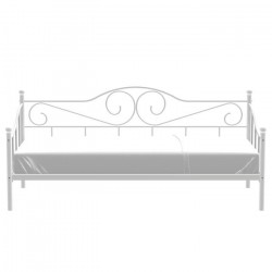 Lit banquette SOPHIA - 90 x 190 cm - Métal -  Blanc  - Sommier inclus