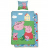 PEPPA PIG Parure de lit en coton - 140x200 cm + Taie 63x63 cm