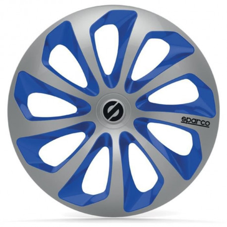 SPARCO 4 Enjoliveurs 13 Pouces Sicilia Argent et Bleu