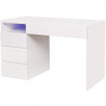 Bureau LUX - MDF- Blanc -  4 tiroirs et 1 niche + LED-  -L 120 x P 59 x H 75 cm