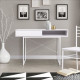 Bureau SACHA - Mélaminé - Blanc - 1 Tiroir - L  110 x P 50 x H 77 cm