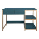 Bureau droit 2 tiroirs - Bois et Bleu - Panneaux de particules - L 120 x P 60 x H 75 cm - ANKARA