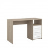 PARISOT Bureau enfant 3 tiroirs et 1 niche - décor chene jackson et blanc - L120 cm - LIAM