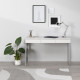 TVILUM Bureau 3 tiroirs - Décor blanc - L 125,8 x P 51,6 x H 76,5 cm - TYLI