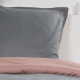 TODAY Parure de lit Coton 1 personne - 140x200 cm - Bicolore Gris et Rose Louise
