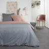 TODAY Louise - Parure de lit - Coton - 2 personnes - 240 x 260 cm - Bicolore Gris et rose