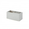 Bac a fleurs en fibre de verre style ciment - 44 x 22 x 20 cm - 20 L - Gris clair