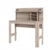 Bureau droit - Décor chene truffe - L 149,8 x P 60,01 x H 167,2 cm - Avec 2 étagere mobiles - TALL