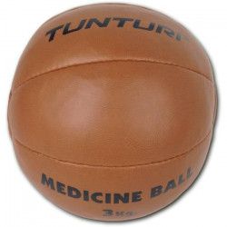 TUNTURI Balle de médecine / Ballon médicinal / Medicine ball en cuir synthétique 3kg marron