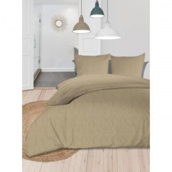 SOLEIL d'OCRE Parure de couette Boheme - Microfibre lavée - 220 x 240 cm - Lin