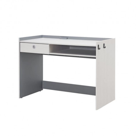 IGLOO Bureau enfant -1 Tiroir - Décor Chene Clair/Gris - L114 x P55 x H81 cm
