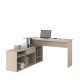 Bureau modulable a volonté Works - Panneaux de particules - Décor chene et noir - L 138/238 x P 49/136 x H 76/137 cm - PARISOT