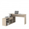 Bureau modulable a volonté Works - Panneaux de particules - Décor chene et noir - L 138/238 x P 49/136 x H 76/137 cm - PARISOT
