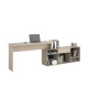 Bureau modulable a volonté Works - Panneaux de particules - Décor chene et noir - L 138/238 x P 49/136 x H 76/137 cm - PARISOT