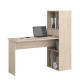 Bureau modulable a volonté Works - Panneaux de particules - Décor chene et noir - L 138/238 x P 49/136 x H 76/137 cm - PARISOT